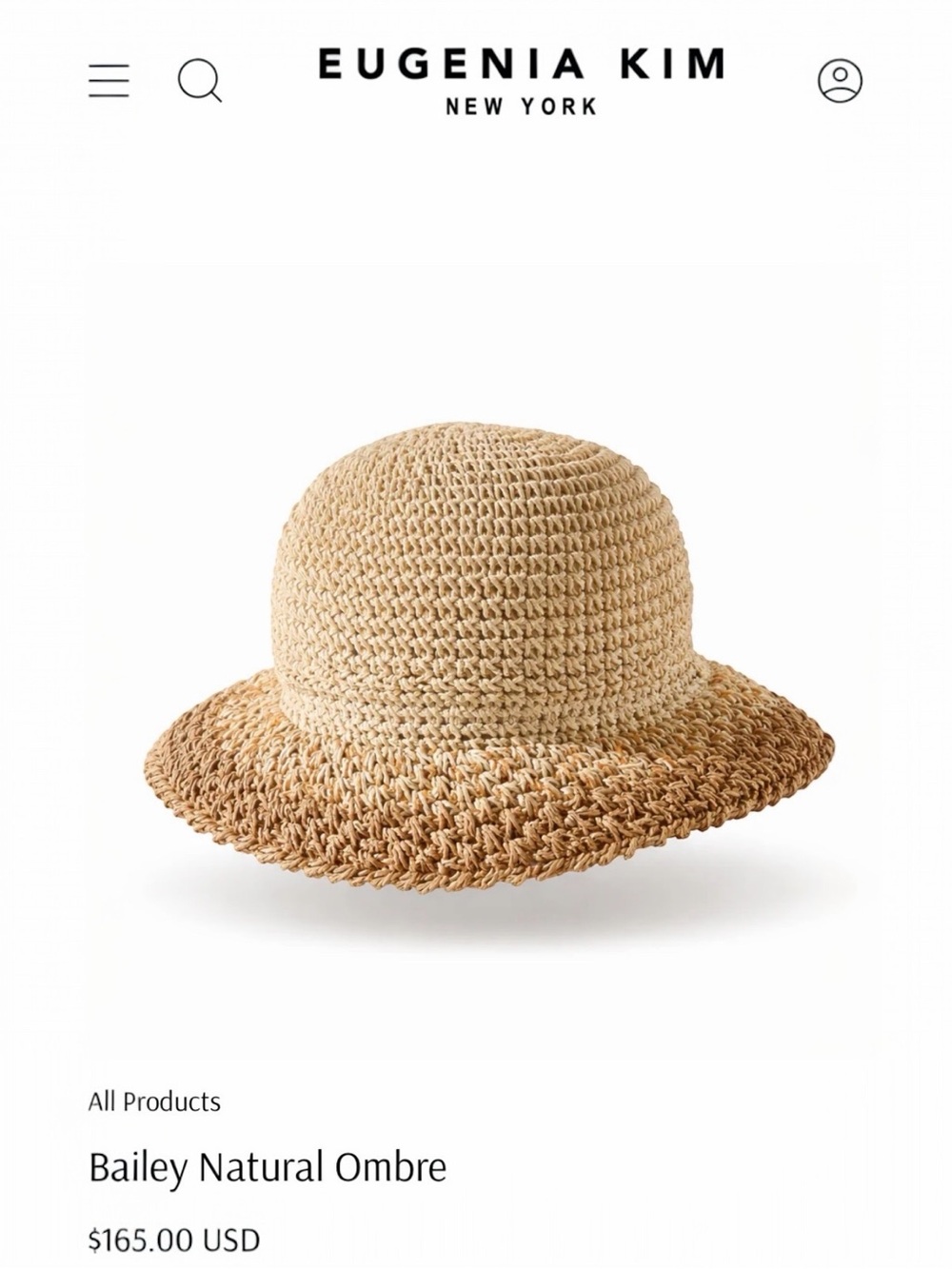 Eugenia Kim BAILEY Paper Crochet Bucket Hat - Ivory/Natural BRAND NEW $165 MSRP - Picture 7 of 11